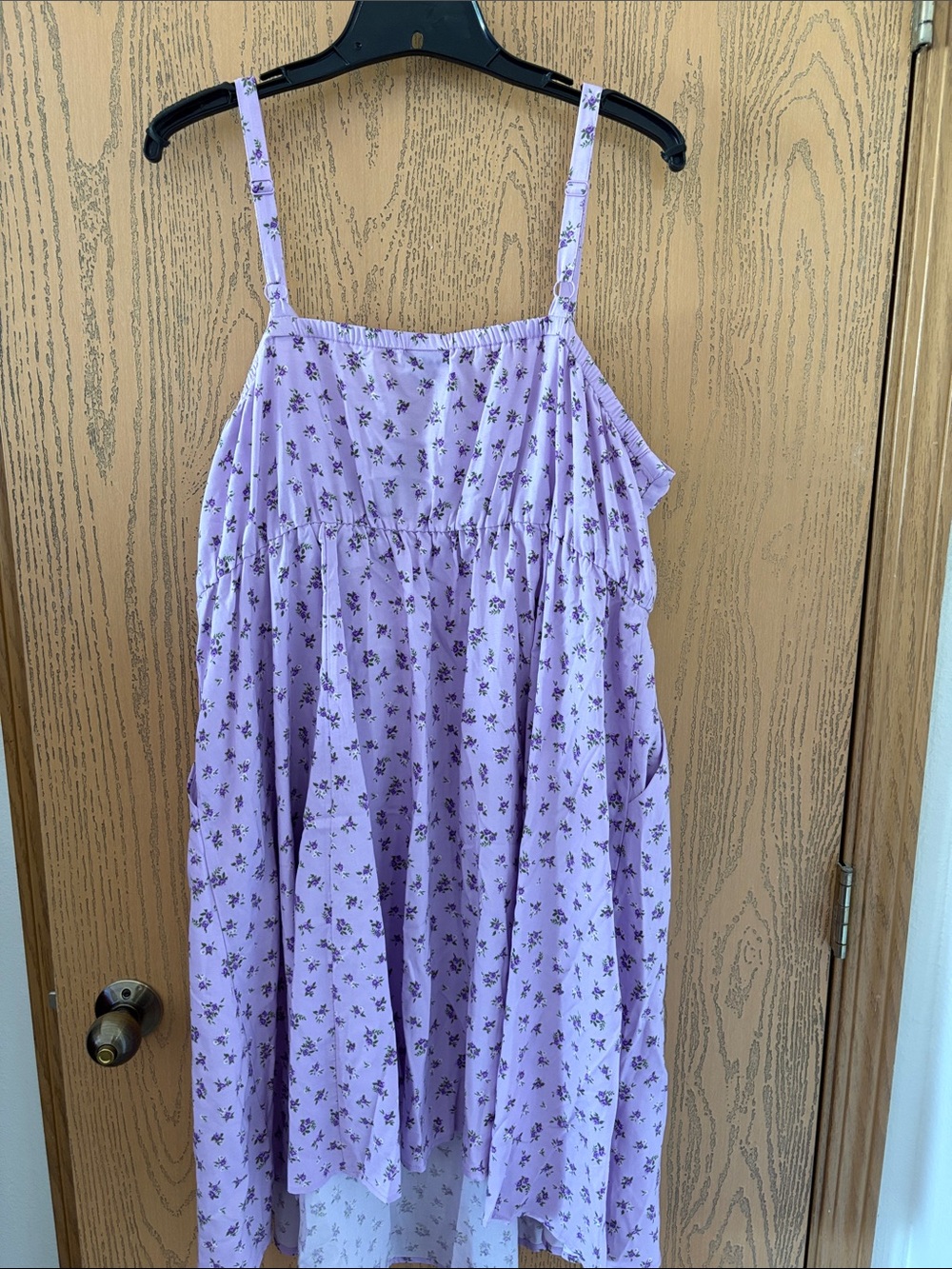 Torrid Lavender Floral Shirred Dress with Delicate Rose Print - Picture 6 of 7